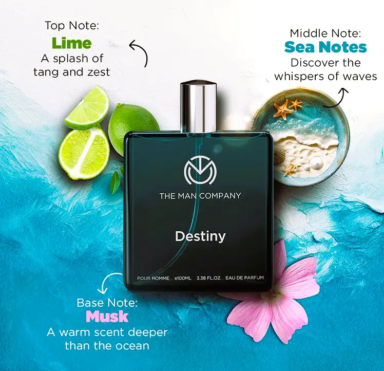 “Eau De Parfum Destiny 100ml – gym-ready masculine fragrance by The Man Company”
